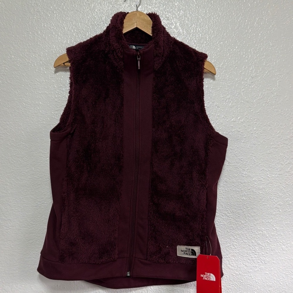 The North Face Osito Fleece Vest Womens Large Burgundy Full Zip NF0A3X7P NWT
